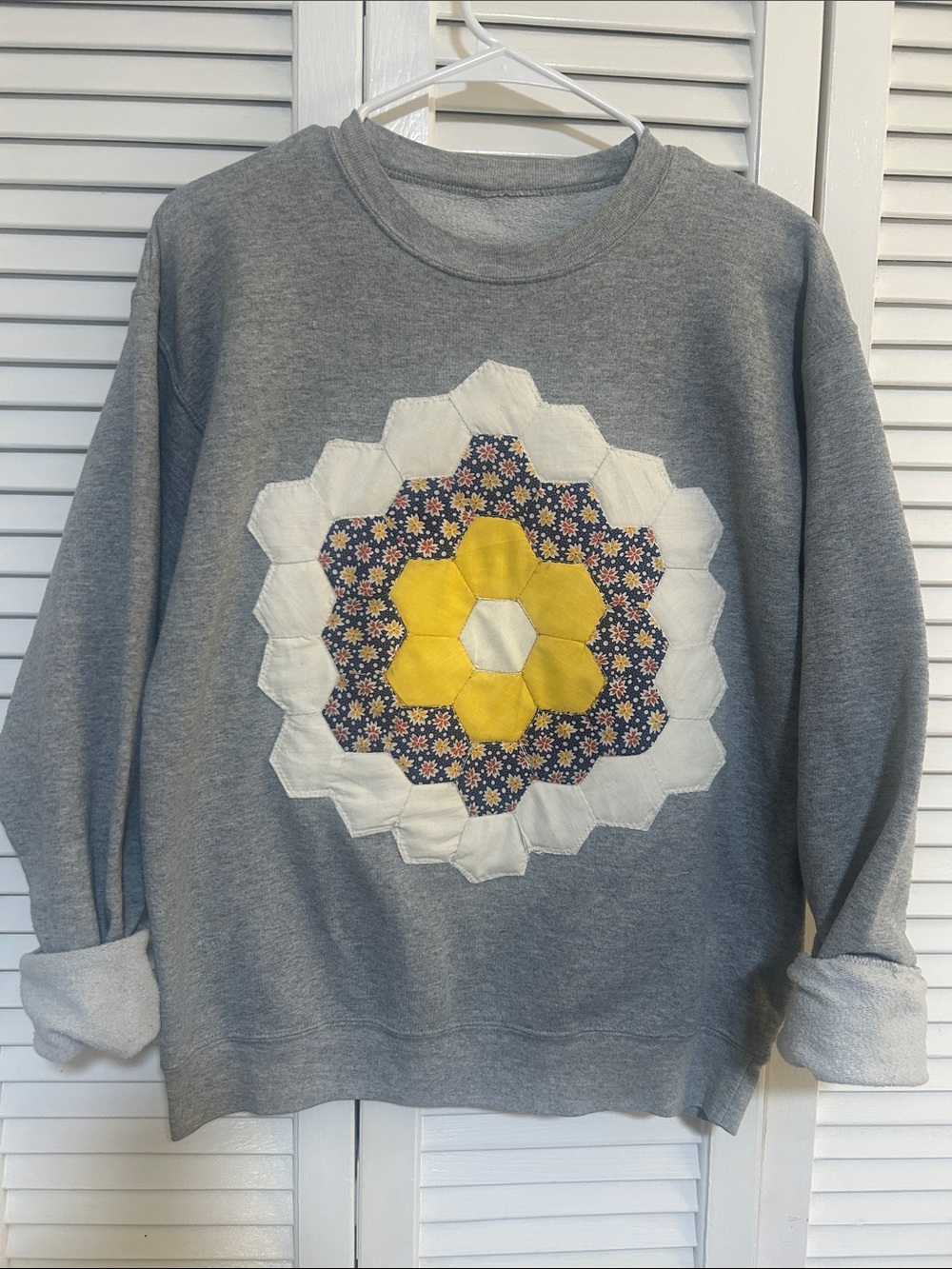 Vintage quilt block sweatshirt
